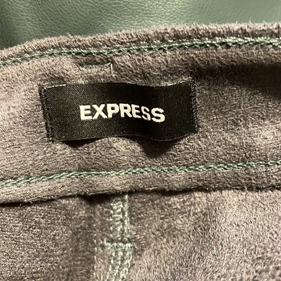 Express High Waisted Green Faux Leather Skinny Jeans - Picture 7 of 7